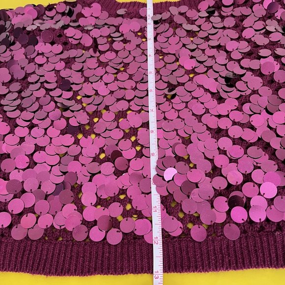 Say What? Y2K Sequin Bolero Shrug, Berry Purple Color, Size Large - Picture 10 of 10